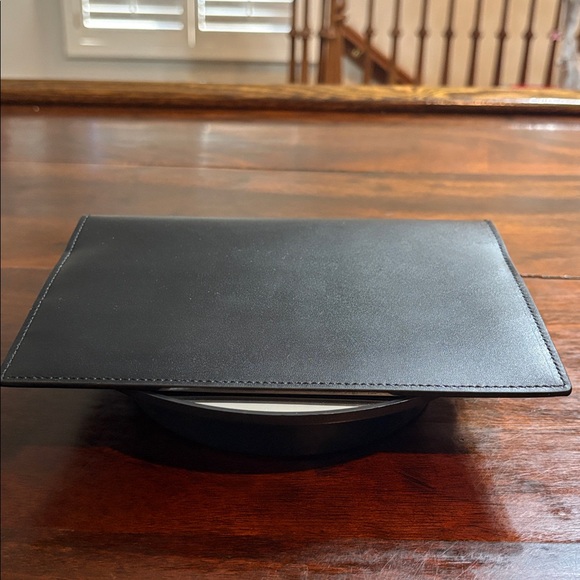 GIUSEPPE ZANOTTI Black Leather Envelope Clutch
